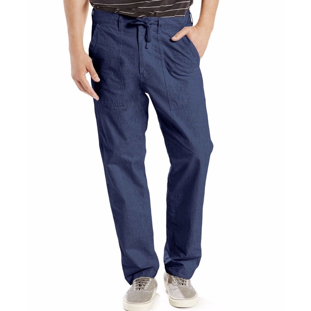 Levi’s Battalion Cotton Linen Pants Mens 38x30 Measure 38x26 Blue